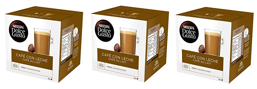 Pack de 3 Nescafé Dolce Gusto Café con Leche