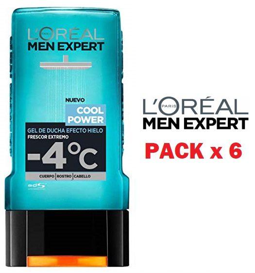 Pack de 6 L'Oreal Men Expert Gel de Ducha Efecto Hielo Cool Power