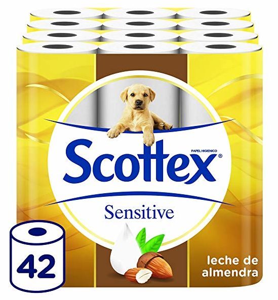 Papel higiénico Sensitive Scottex con leche de almendras
