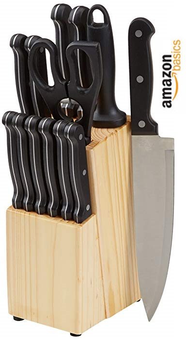 Set de cuchillos de 14 piezas con bloque de AmazonBasics