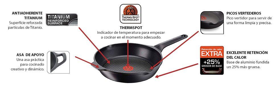 Caracteristicas set de 3 sartenes Tefal Aroma