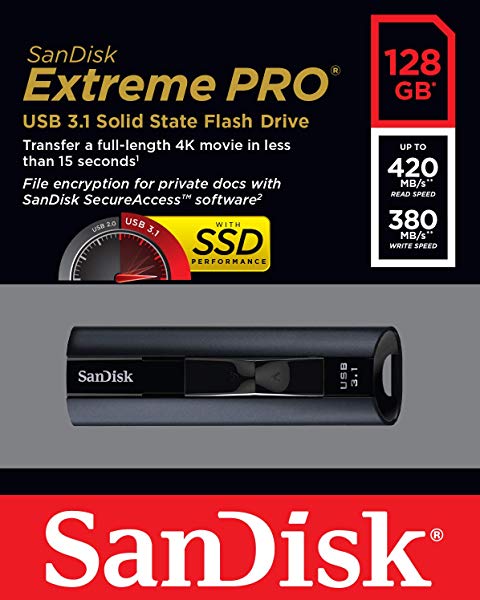 Pendrive USB 3.1 SanDisk Extreme Pro de 128 GB