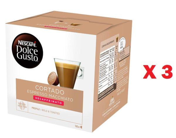 Pack de 3 Nescafé Dolce Gusto Café Cortado descafeinado