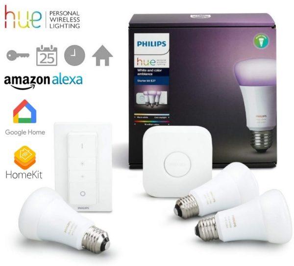 Philips Hue 3 bombillas + puente +mando