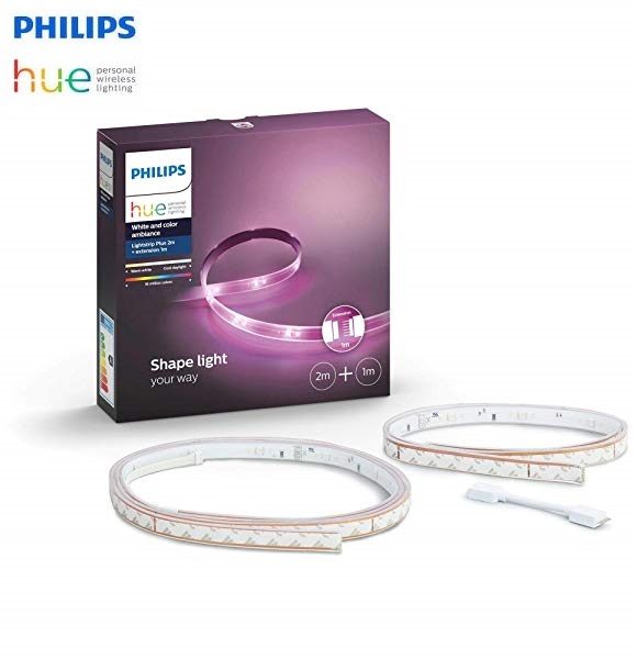 Chollo! Tira Philips Hue Lightstrip Plus White and Color Ambiance (Tira RGB) de 3 (2+1) por 58.10 euros - Chollitos y Chollazos