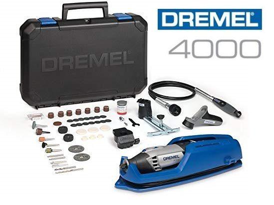 Multiherramienta Dremel 4000 con 65 accesorios + 4 complementos + maletin transporte