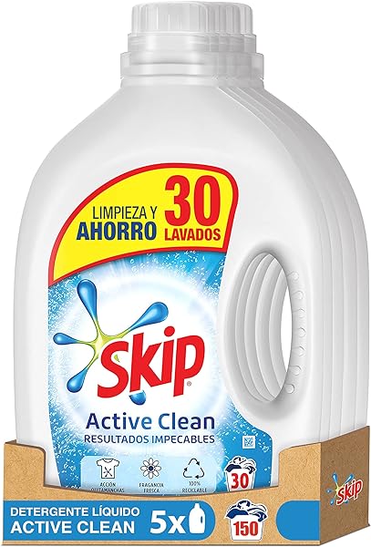 Pack Detergente Skip Active Clean para 150 lavados
