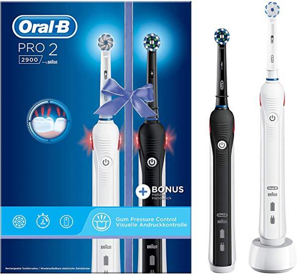 Pack con 2 cepillos Oral-B Pro 2 2900 + 2 cabezales