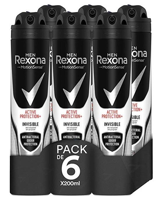 Comprar Pack de 6 Desodorante Rexona Active Pro+ Antitranspirante Invisible Pack de 6 Desodorante Rexona Active Pro+ Antitranspirante Invisible