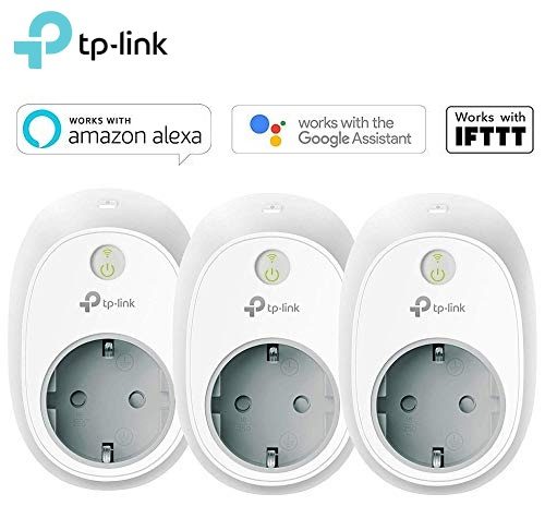 Set de 3 Enchufe inteligente TP-Link HS100P3 compatible con Amazon Alexa y Google assistant