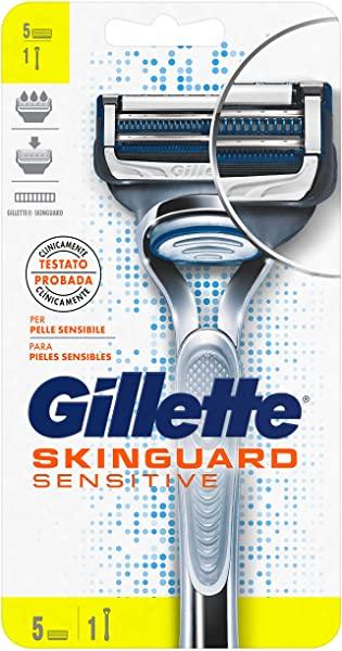 Gillette SkinGuard Maquinilla de Afeitar para Pieles Sensibles + 5 Cuchillas de Recambio