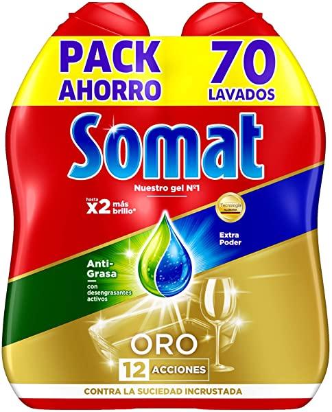 Pack de 2 Lavavajillas Somat ORO Gel Anti-Grasa