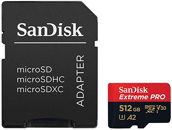 SanDisk Extreme Pro - Tarjeta de Memoria microSDXC de 512 GB con Adaptador SD