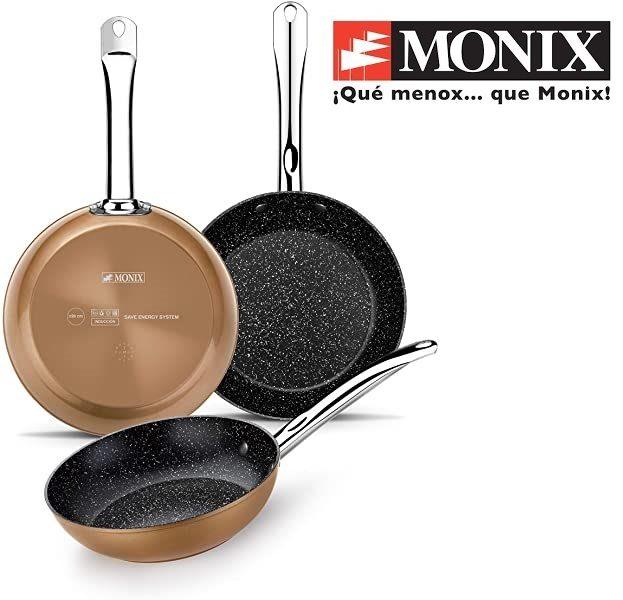 Set de 3 Sartenes Monix Cooper efecto cobre