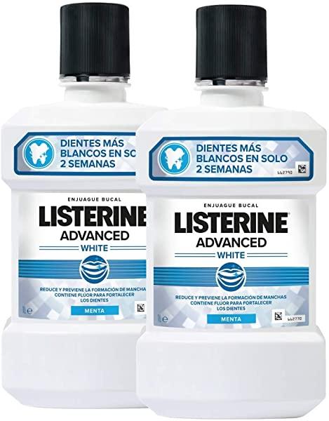 Listerine - Enjuague Bucal Blanqueador Avanzado, 2 x 1000 ml