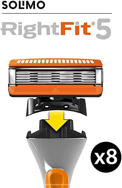 Comprar Pack 8 Recambios Solimo RightFit5 compatible con Gillette Fusion5 Pack 8 Recambios Solimo RightFit5 compatible con Gillette Fusion5