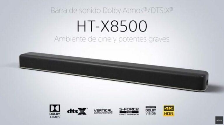 Barra de sonido Sony HT-X8500 Dolby Atmos/DTS:X de 2.1 canales con subwoofer dual integrado