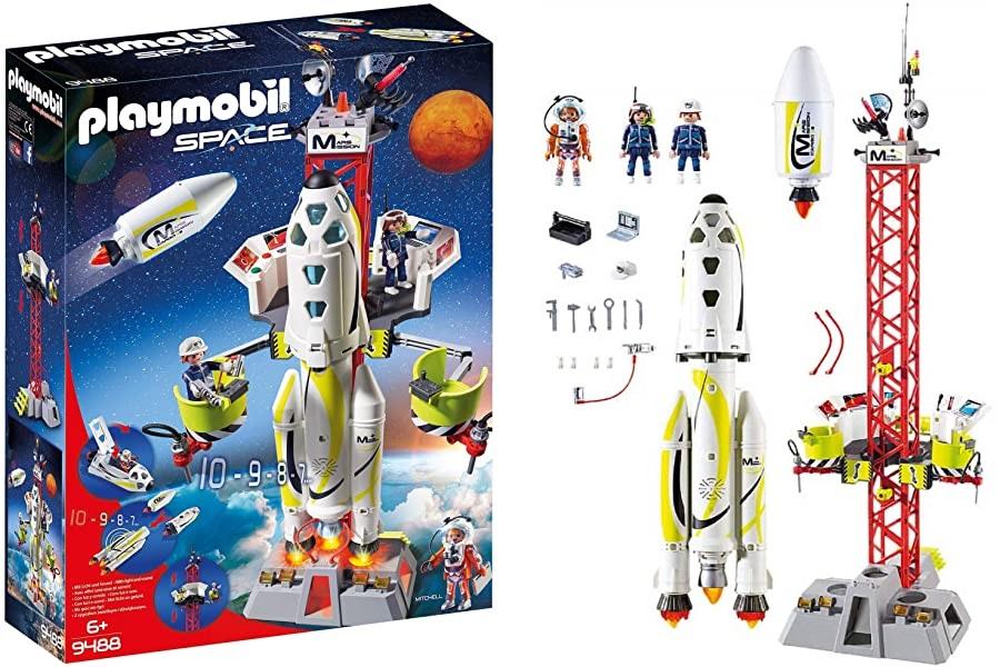 PLAYMOBIL Space - Cohete con Plataforma de Lanzamiento (9488)