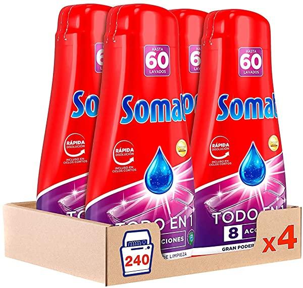 ¡Chollo! Pack 4 Gel Lavavajillas Somat Todo en 1