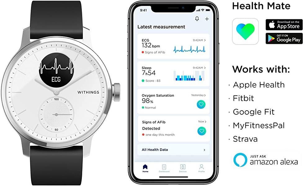 Withings ScanWatch - Reloj inteligente híbrido