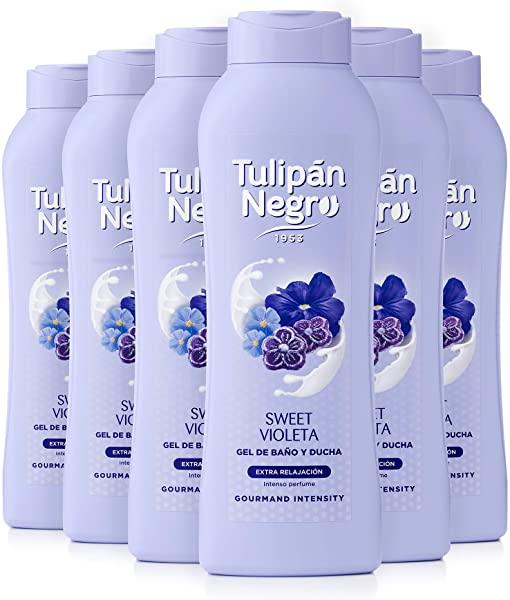 Pack 6 x 720 ml Gel De Baño Tulipán Negro Sweet Violeta