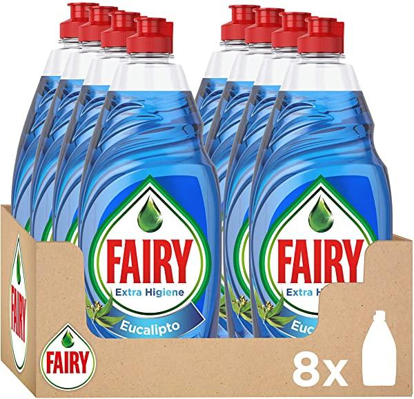 Pack 8 x 500ml Lavavajillas Fairy Extra Higiene Eucalípto