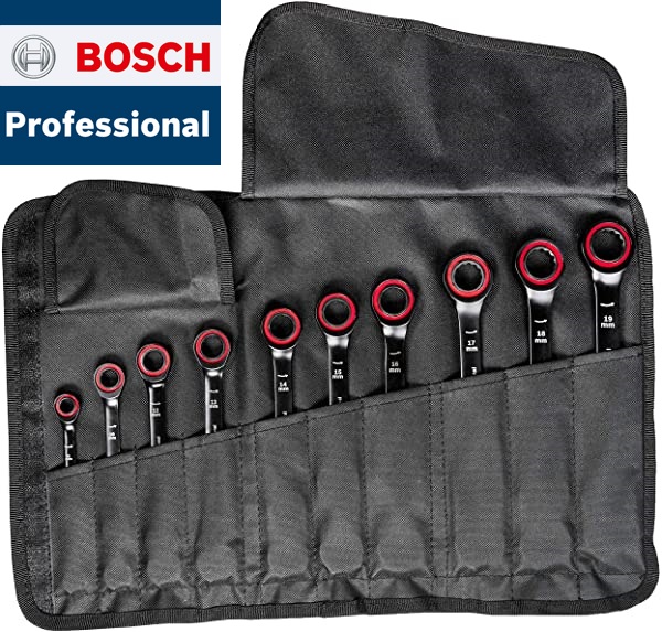Juego 10 Llaves combinadas Bosch Professional de carraca