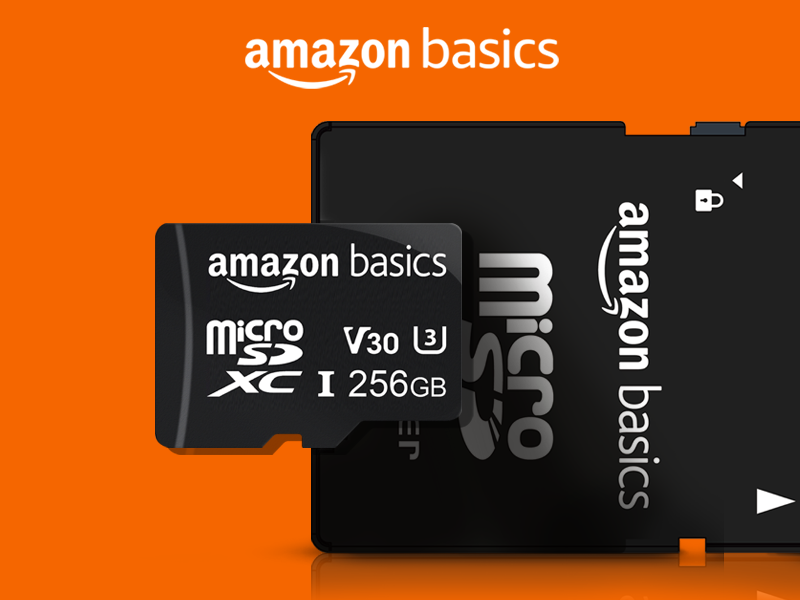 Tarjeta MicroSDXC Amazon Basics de 256GB