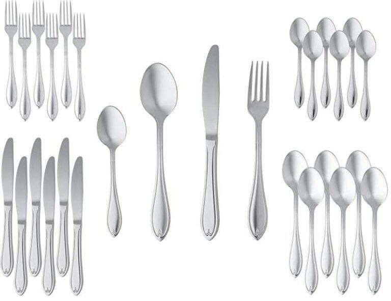 🔪🍴!! Juego de cubertería AmazonBasics de Acero Inoxidable de 24 piezas para 6 comensales