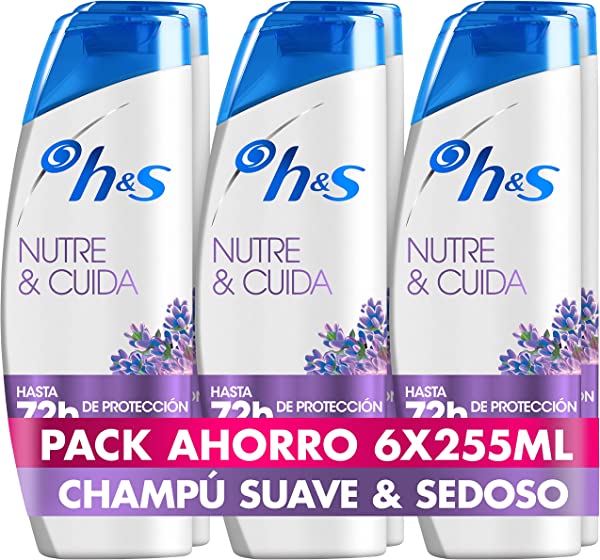 Pack 6 champús anti-caspa H&S Nutre & Cuida