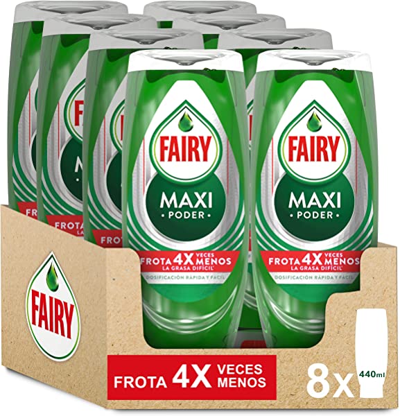 Pack x 8 Lavavajillas Fairy Maxi Poder