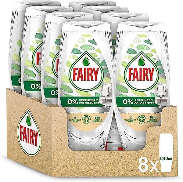 Pack x 8 Lavavajillas a mano Maxi Poder Natural 0% Fairy 640 ml