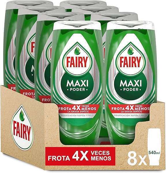 Pack x 8 Lavavajillas Fairy Maxi Poder (540ml)