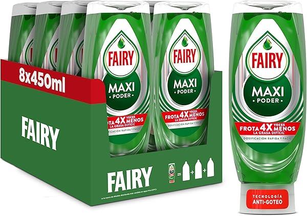 ¡Chollo! Pack (8 x 450 ml) Lavavajillas Fairy Maxi Poder