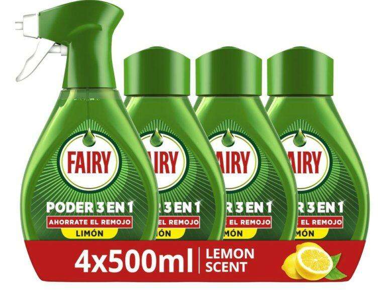 Chollo! Pack 4 x 500ml Spray Fairy Poder Sin Remojo Limón