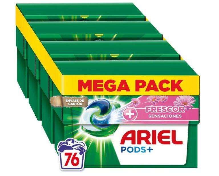 Pack x 76 ARIEL PODS Todo en 1 + Frescor Sensaciones