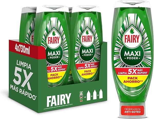 Pack x 4 x 730ml Lavavajillas Fairy Maxi Poder Pack x 4 x 730ml Lavavajillas Fairy Maxi Poder