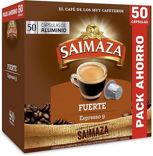 Pack 50 cápsulas Saimaza Café Fuerte Espresso 9