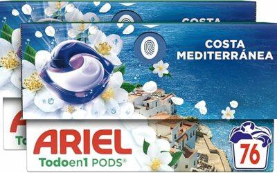 ¡Chollo! Pack x 76 Pods Ariel Brisa Marina Y Jazmín por 19.99 euros.