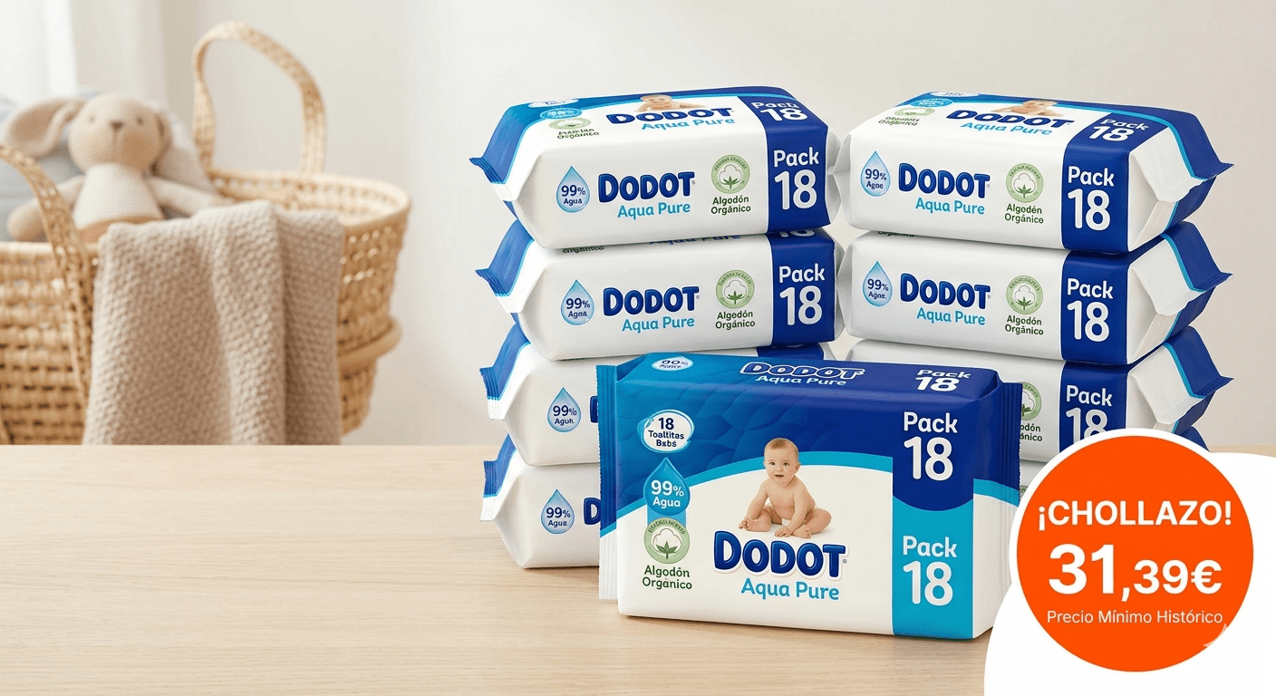 🔥 Oferta Toallitas Dodot Aqua Pure - 18 packs al mejor precio