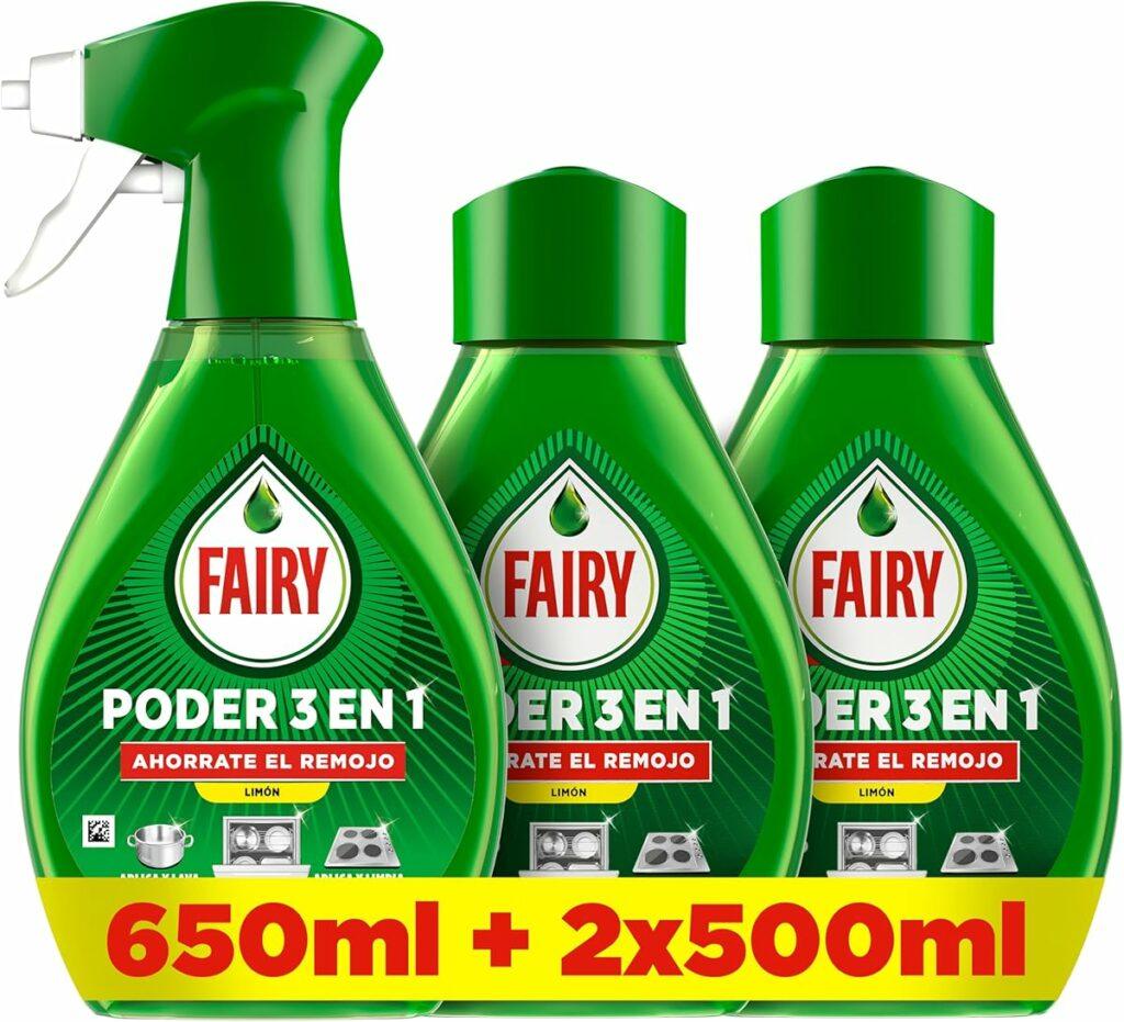 Pack Fairy Poder Sin Remojo Limón Spray 650ml + 2 Recambios 500ml
