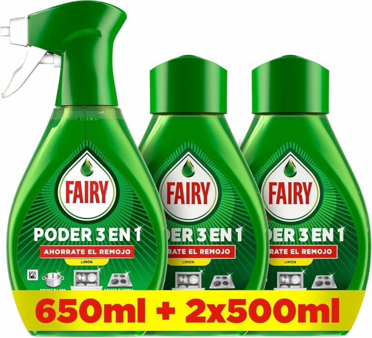 Chollo! Pack Fairy Poder Sin Remojo Limón Spray 650ml + 2 Recambios 500ml