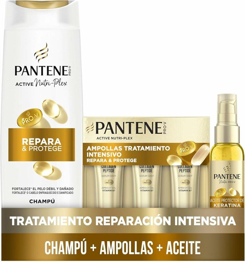 Set Pantene Pro-V Repara & Protege Champú + Ampollas 3X15ml + Aceite Protector Keratina 