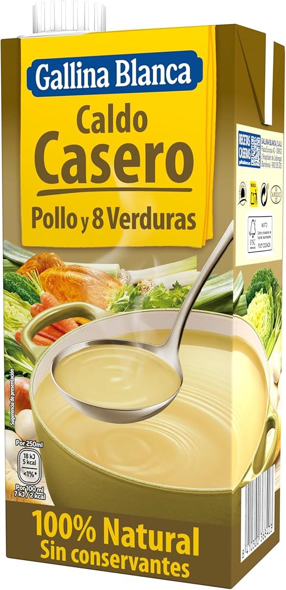 Caldo Casero Gallina Blanca de Pollo y 8 Verduras 100% Natural – 1L