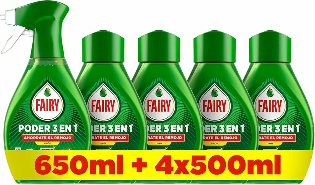 ¡Chollo! Pack Fairy Poder Sin Remojo Limón Spray 650ml + 4 Recambios 500ml