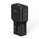 Adaptador de viaje universal Celly 45W con Dos USB‑C