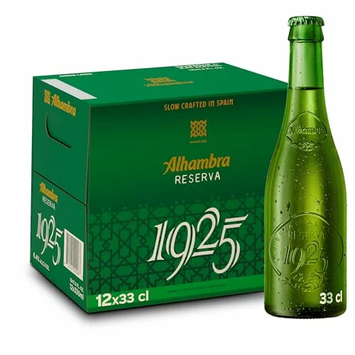 Alhambra Reserva 1925, Pack de 12 Botellas x 33 cl. con Extra de Fermentación Lenta, 6.4% Alcohol