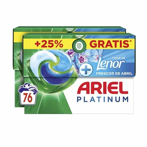 ARIEL PODS Platinum Detergente Lavadora Liquido 76 Capsulas/Pastillas, Jabon Frescor de Abril