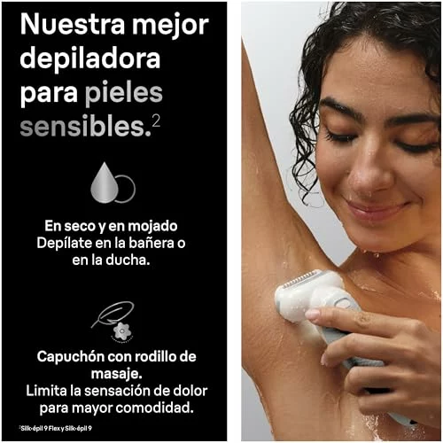 Braun Depiladora Eléctrica Mujer Silk·épil 9 Corporal con Peine Recortador, Cepillo Exfoliante y Funda (9-061)