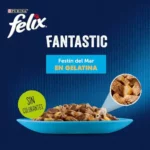 Felix Fantastic, Comida Húmeda para Gato Adulto, Gelatina, Surtido de Atún, Salmón, Bacalao y Carbonero, Pack de 120 Sobres de 85 g